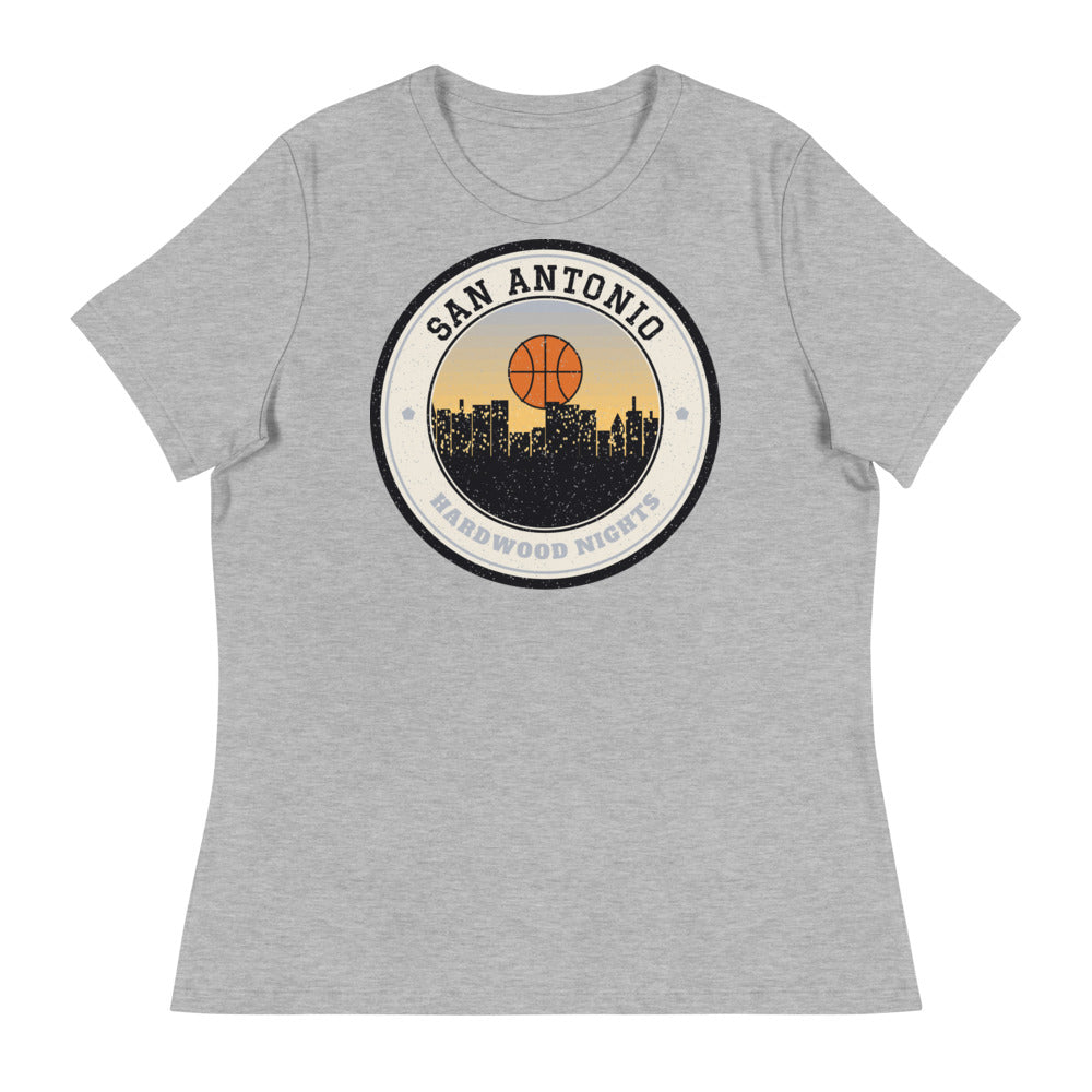 Women's San Antonio Hardwood Nights Tee in athletic heather, front