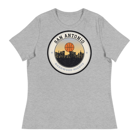 Women's San Antonio Hardwood Nights Tee in athletic heather, front