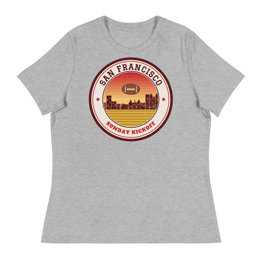 Women's San Francisco Sunday Kickoff Tee in athletic heather, front