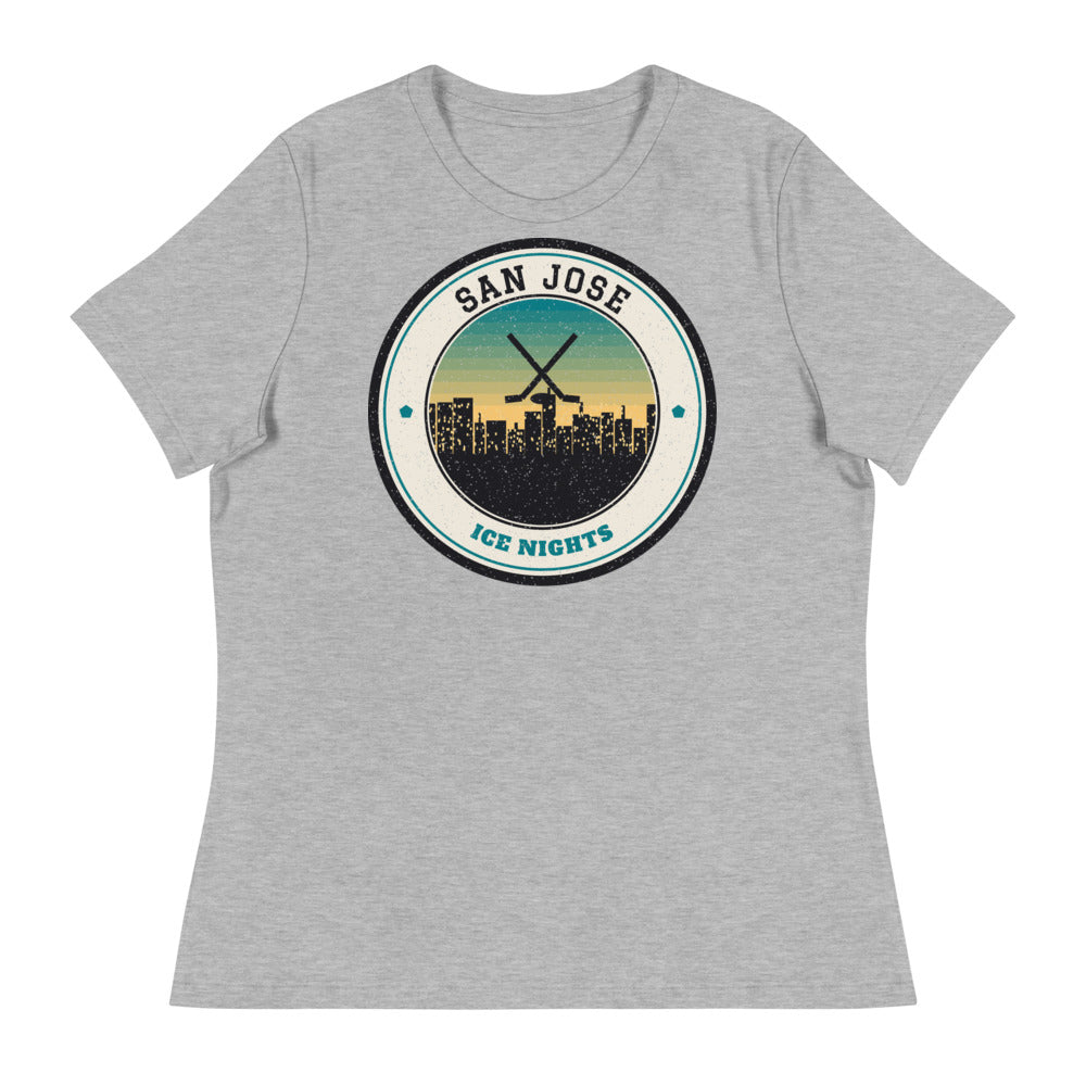 Women's San Jose Ice Nights Tee in athletic heather, front