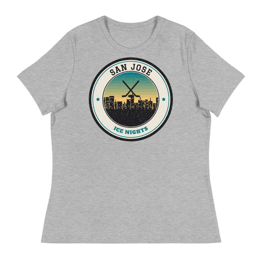 Women's San Jose Ice Nights Tee in athletic heather, front