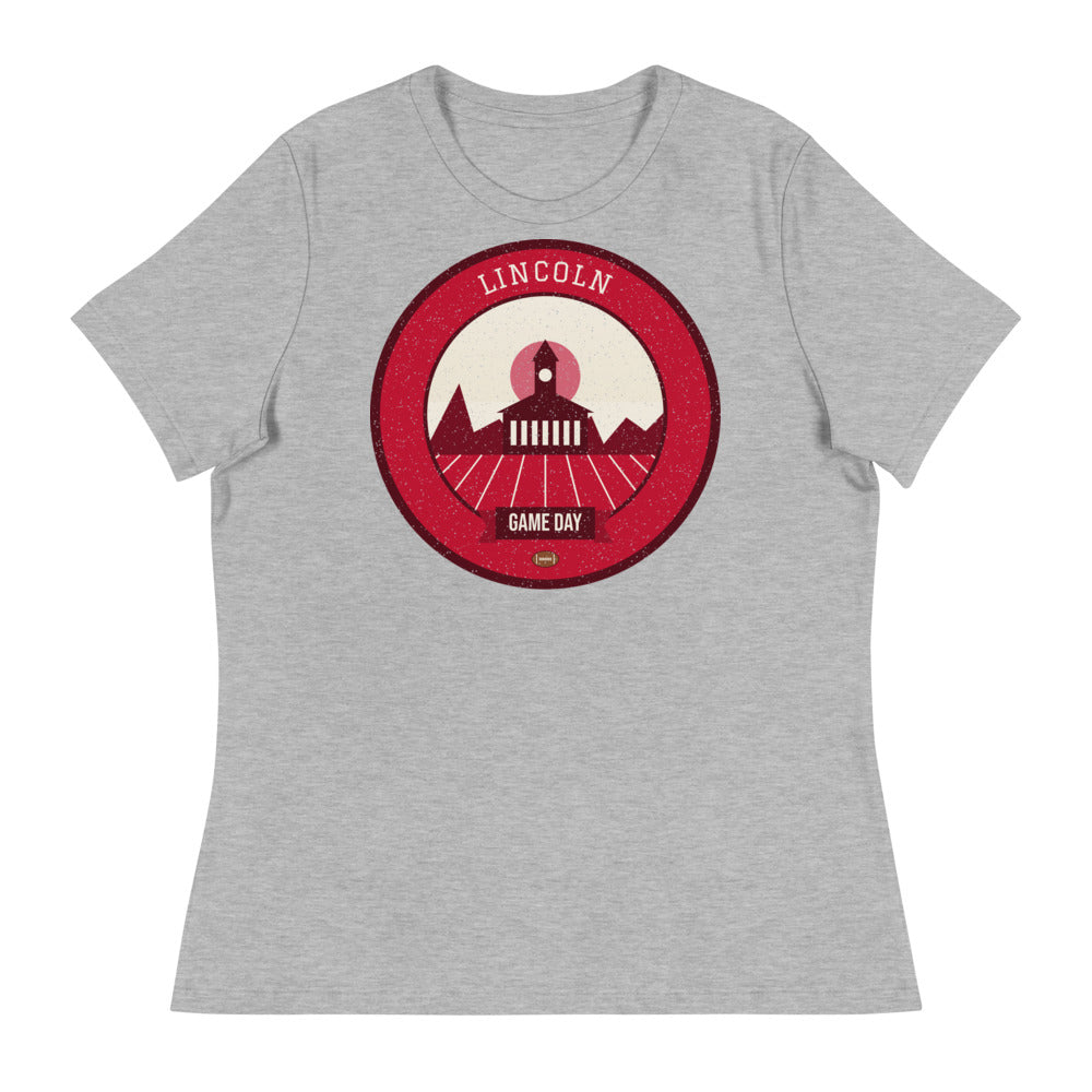 Women's Scarlet & Cream Plains Game Day Tee in athletic heather, front