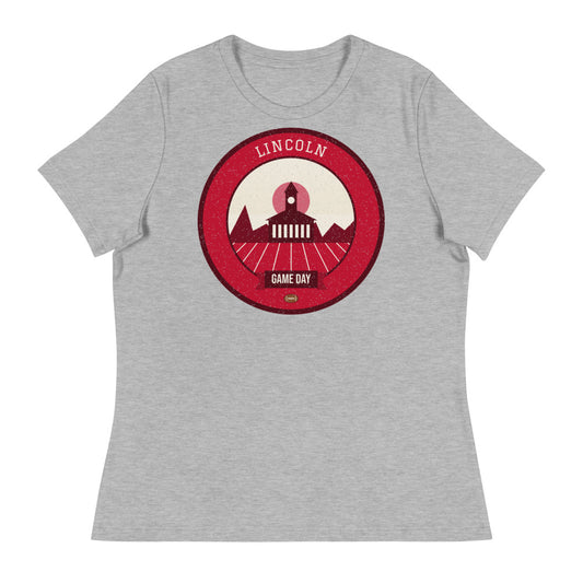 Women's Scarlet & Cream Plains Game Day Tee in athletic heather, front