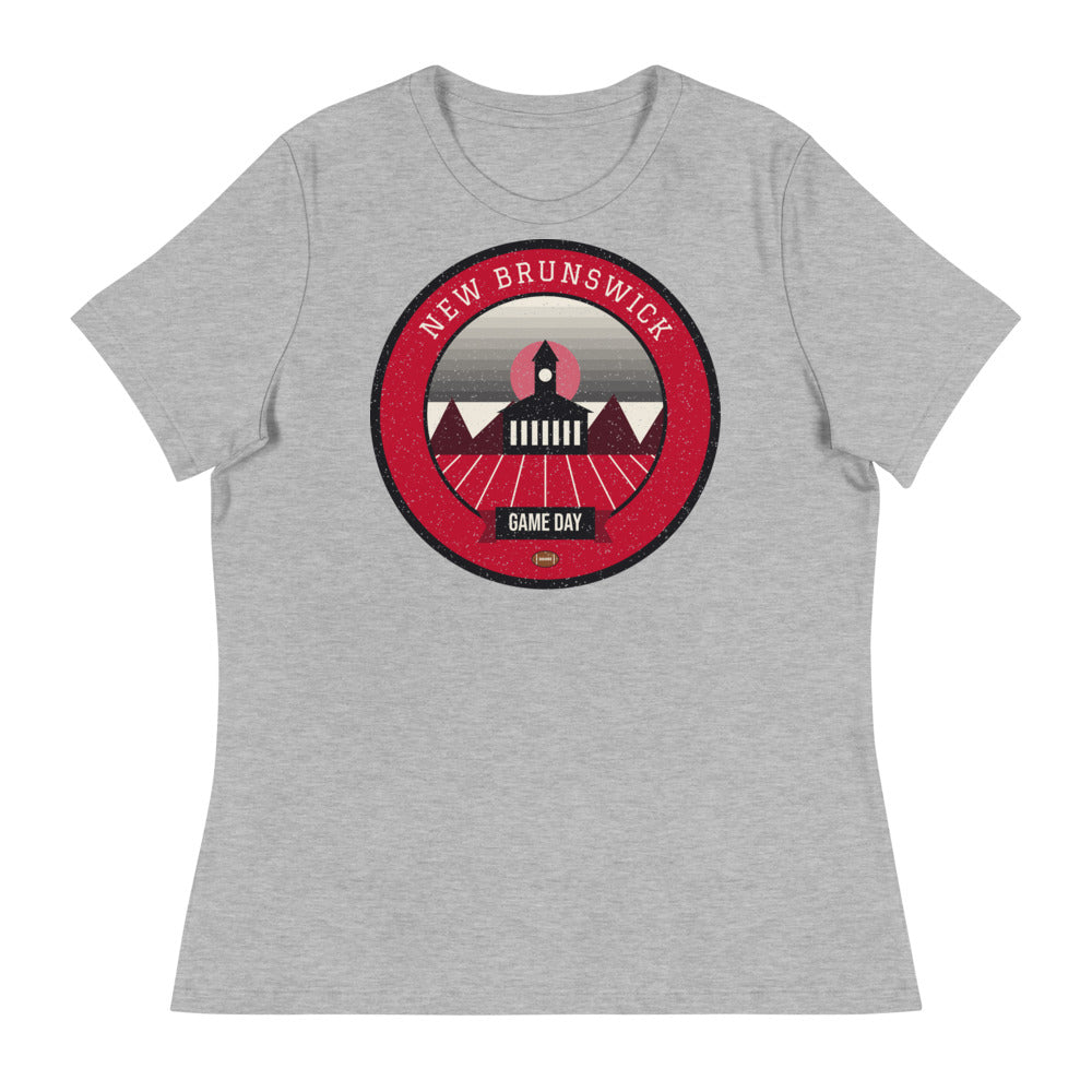 Women's Scarlet & Black Raritan Game Day Tee in athletic heather, front