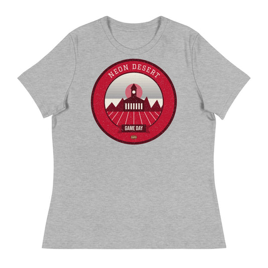 Women's Scarlet Desert Neon Game Day Tee in athletic heather, front