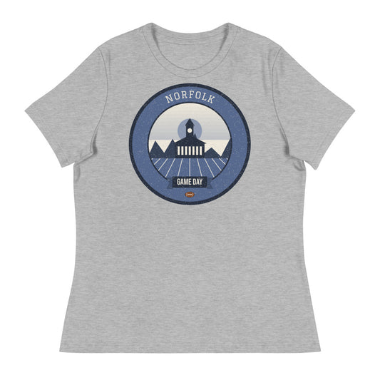 Women's Slate Blue Harbor Game Day Tee in athletic heather, front