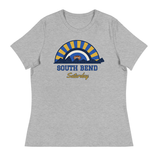 Women's South Bend Saturday Tee in athletic heather, front