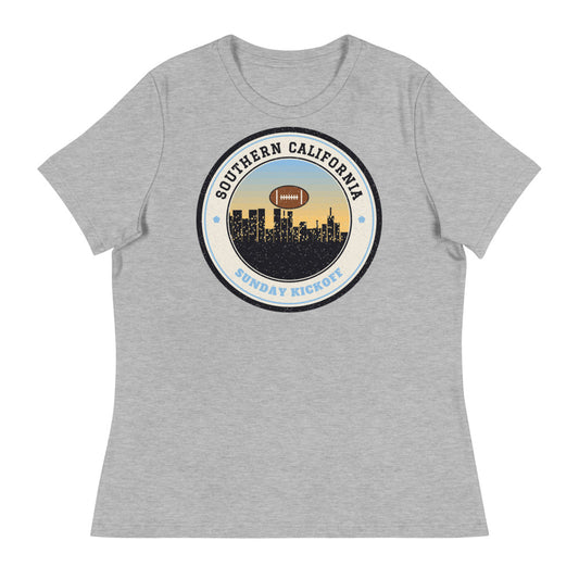 Women's Southern California Sunday Kickoff Tee in athletic heather, front
