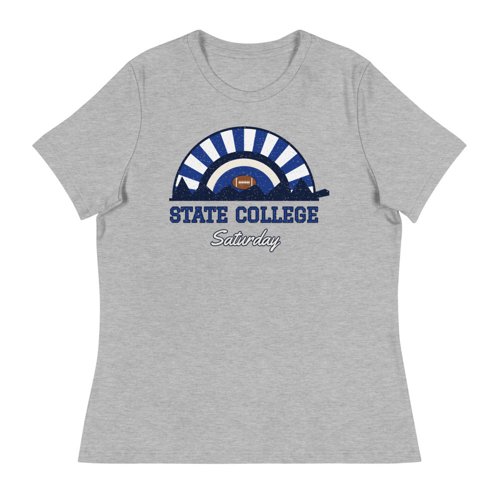 Women's State College Saturday Tee in athletic heather, front