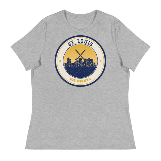 Women's St. Louis Ice Nights Tee in athletic heather, front