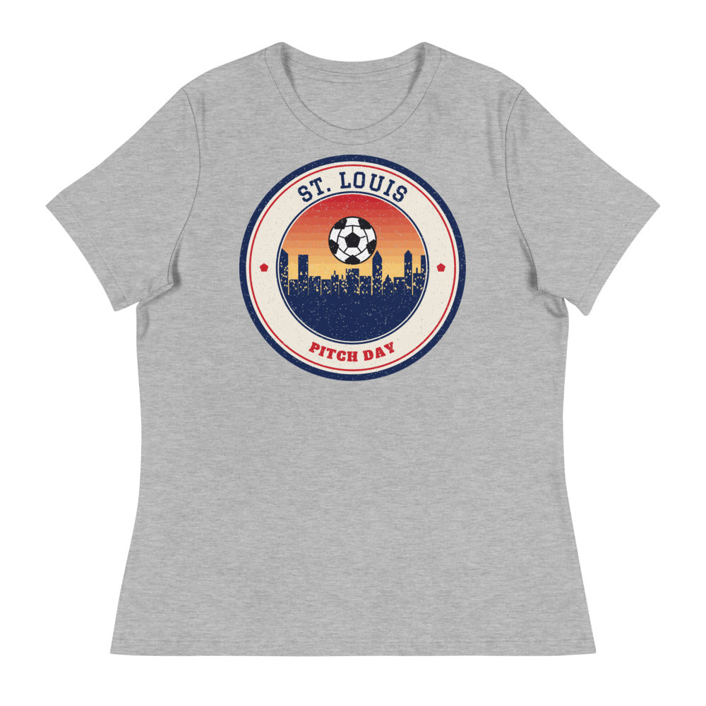 Women's St. Louis Pitch Day Tee in athletic heather, front