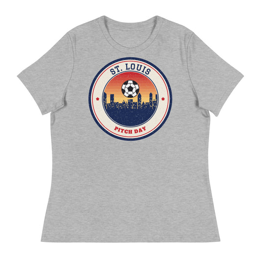 Women's St. Louis Pitch Day Tee in athletic heather, front