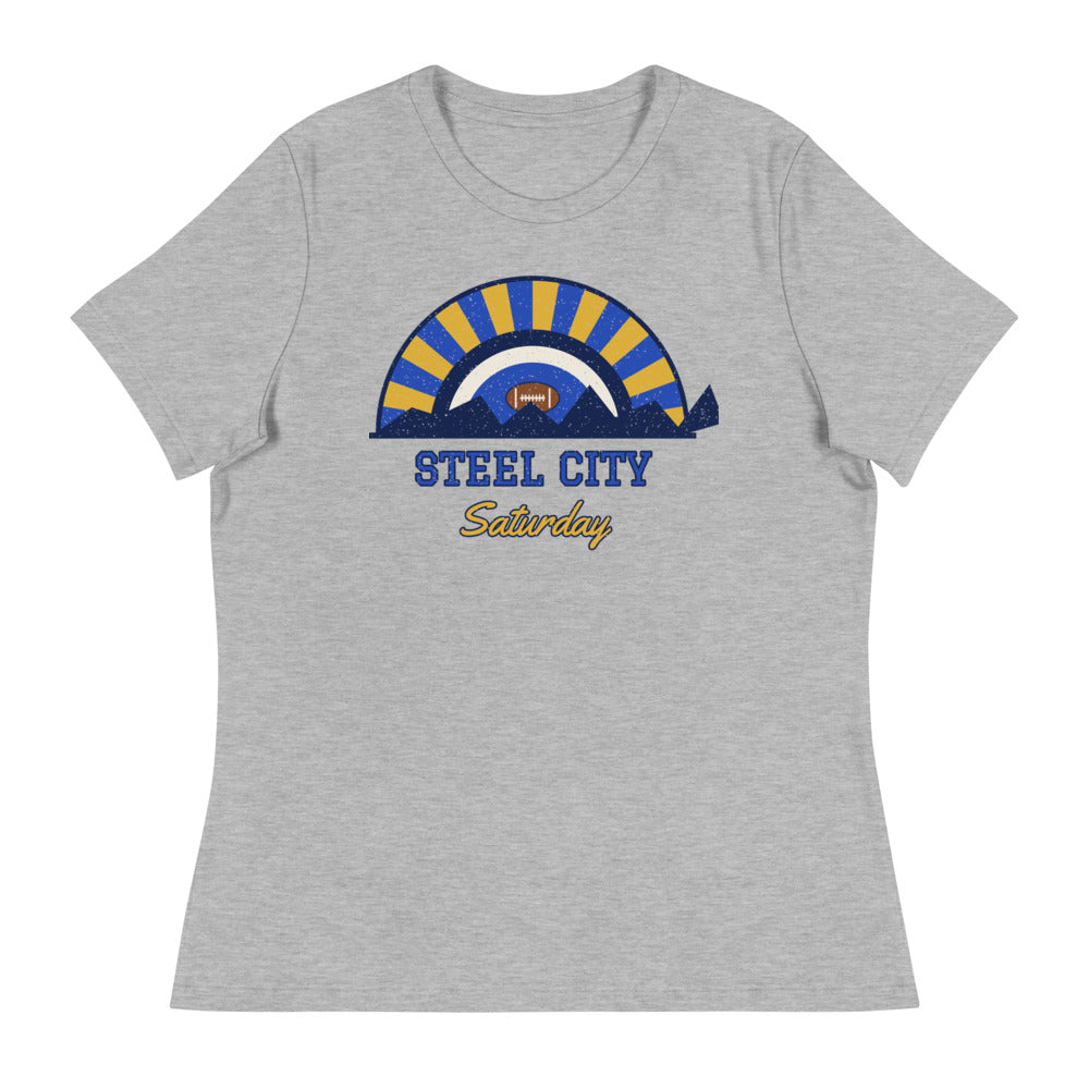Women's Steel City Saturday Tee in athletic heather, front