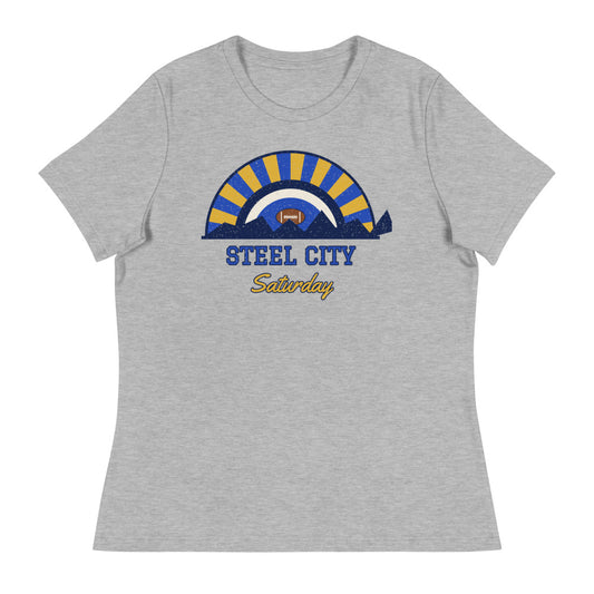 Women's Steel City Saturday Tee in athletic heather, front