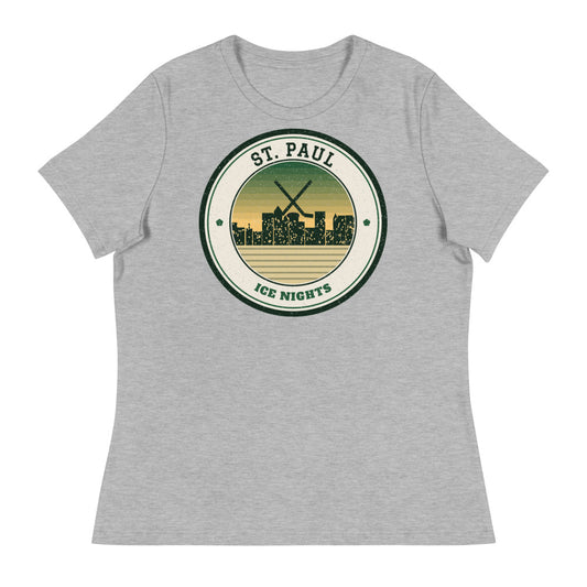 Women's St. Paul Ice Nights Tee in athletic heather, front