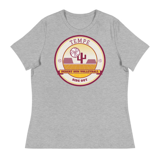 Tempe Desert Sun Volleyball Women's Tee in athletic heather, front