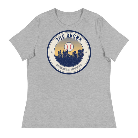 Women's The Bronx Summer Nights Ballpark Tee in athletic heather, front