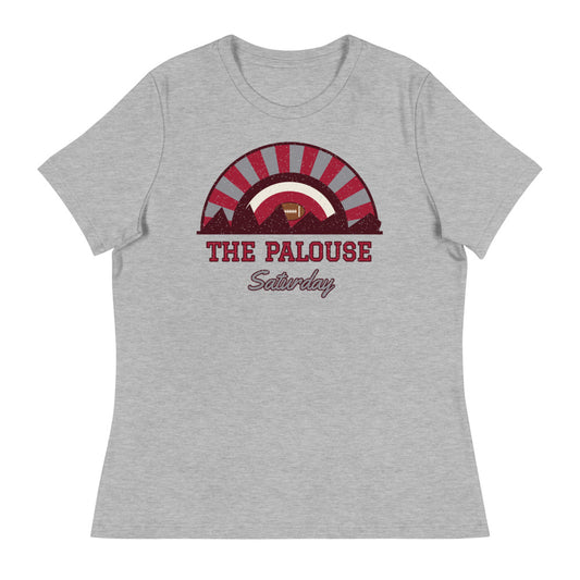 Women's The Palouse Saturday Tee in athletic heather, front