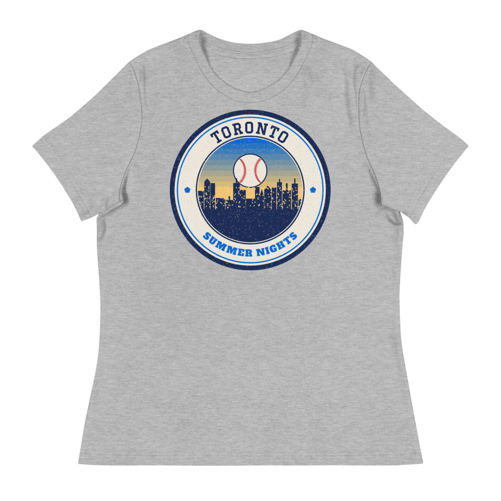 Women's Toronto Summer Nights Ballpark Tee in athletic heather, front
