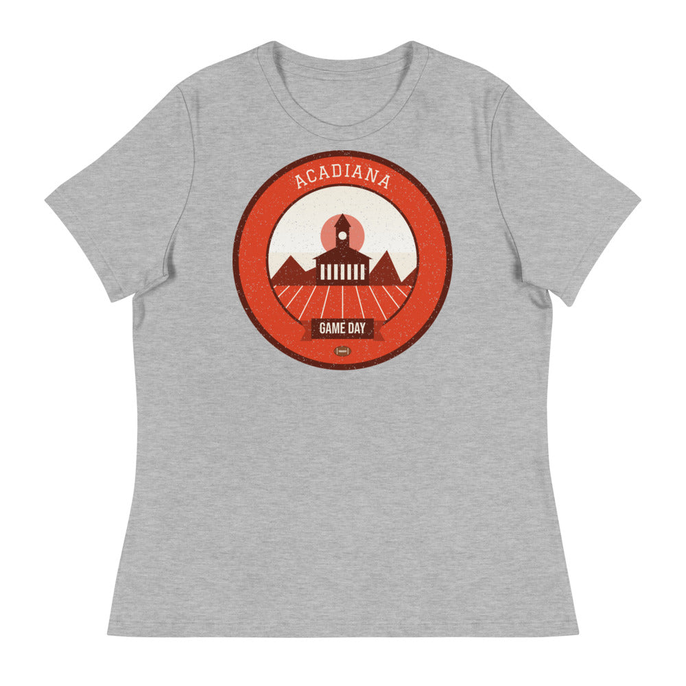 Women's Vermilion Acadiana Game Day Tee in athletic heather, front