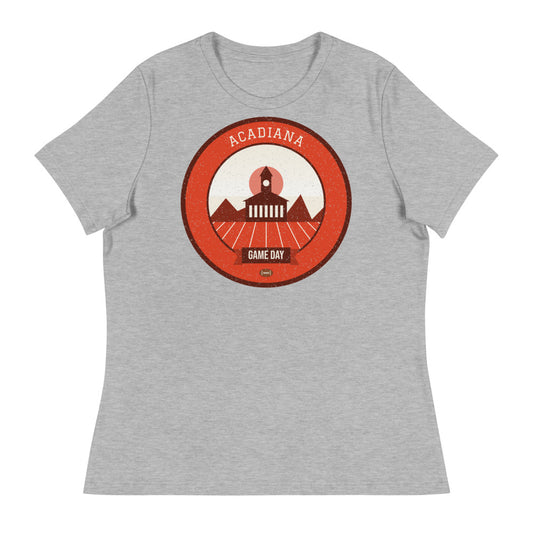 Women's Vermilion Acadiana Game Day Tee in athletic heather, front