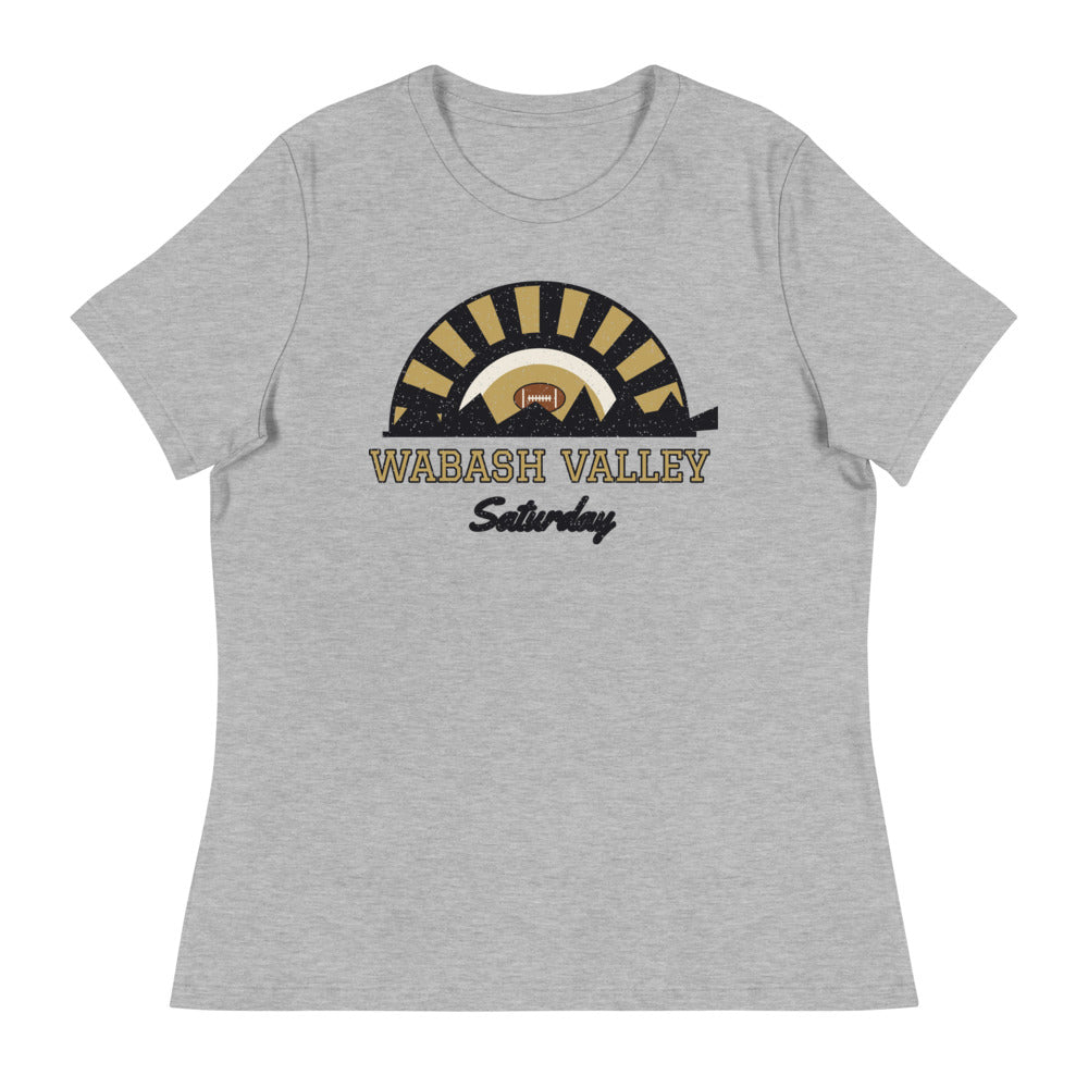 Women's Wabash Valley Saturday Tee in athletic heather, front