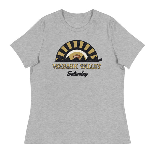 Women's Wabash Valley Saturday Tee in athletic heather, front