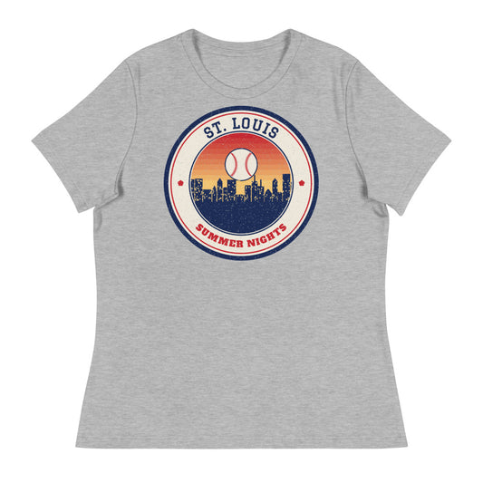 Women's St. Louis Summer Nights Ballpark Tee in athletic heather, front