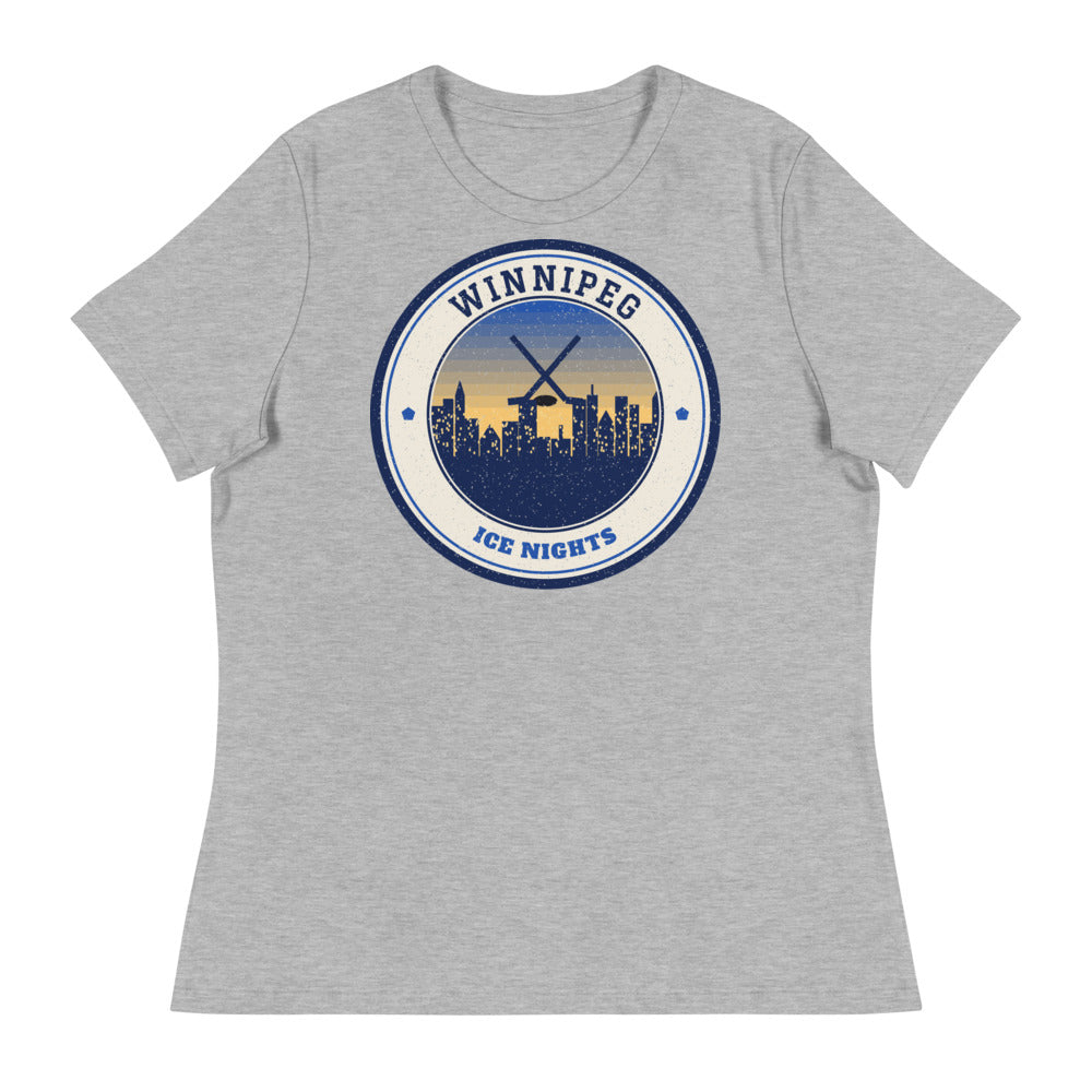 Women's Winnipeg Ice Nights Tee in athletic heather, front