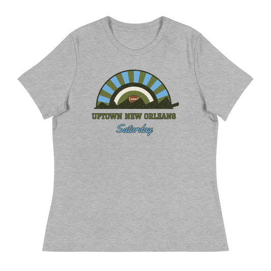 Women's Uptown New Orleans Saturday Tee in athletic heather, front