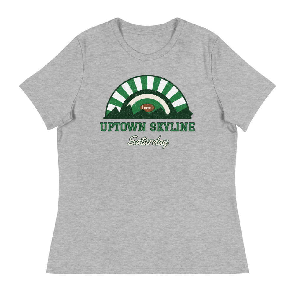 Women's Uptown Skyline Saturday Tee in athletic heather, front