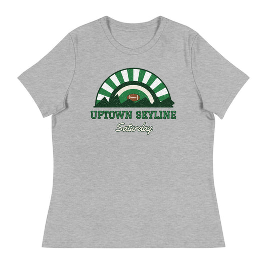 Women's Uptown Skyline Saturday Tee in athletic heather, front
