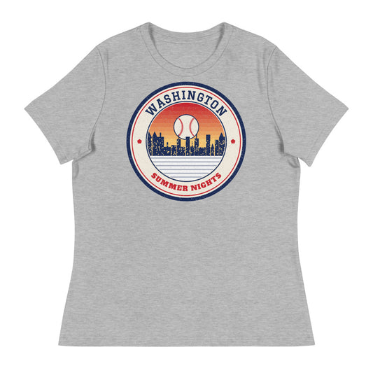 Women's Washington Summer Nights Ballpark Tee in athletic heather, front