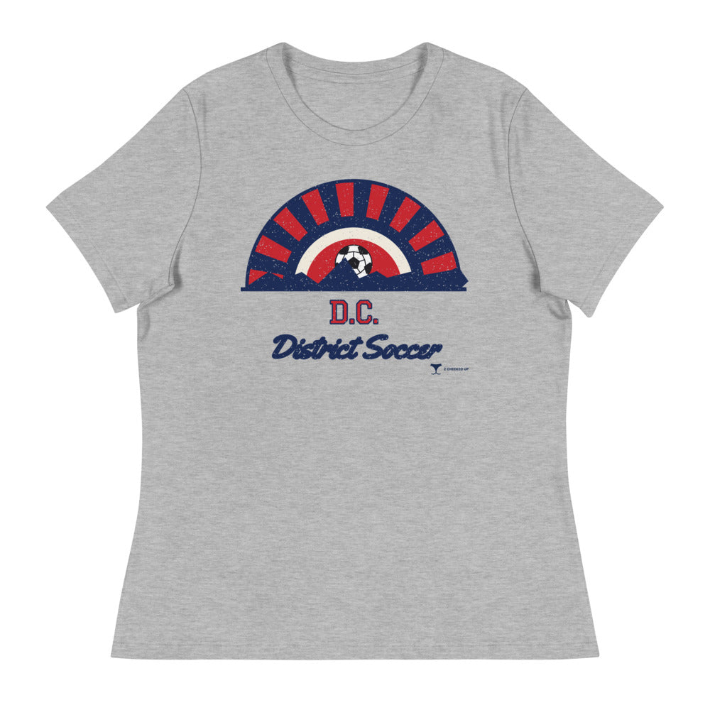Women's D.C. District Soccer Relaxed Tee in athletic heather, design printed on the front, front view