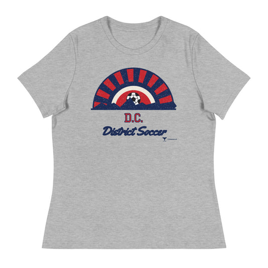 Women's D.C. District Soccer Relaxed Tee in athletic heather, design printed on the front, front view