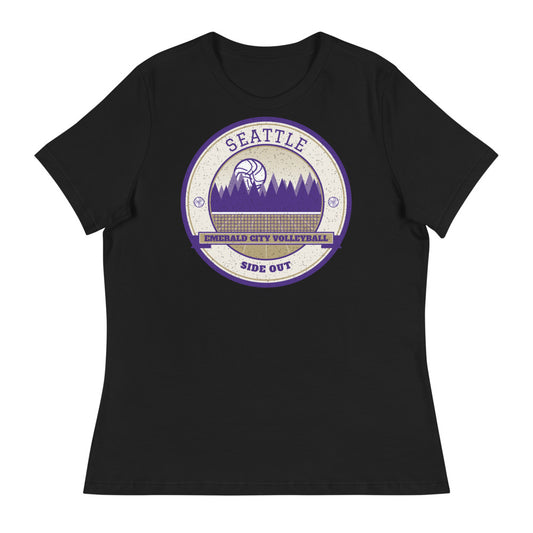 Seattle Emerald City Volleyball Women's Tee in black, front