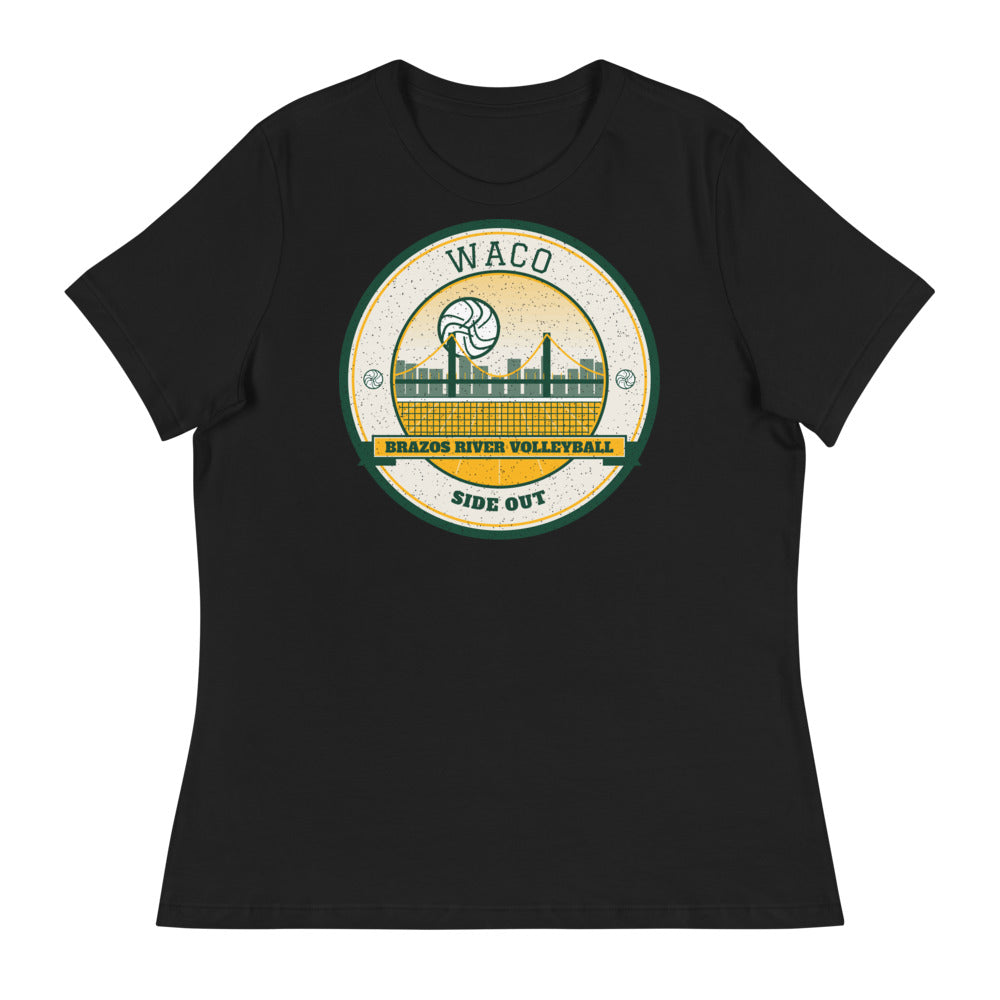 Waco Brazos River Volleyball Women's Tee in black, front