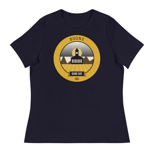 Women's Black & Gold Blue Ridge Game Day Tee in navy, front