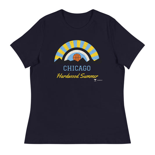 Women's Chicago Hardwood Summer Tee in navy, front