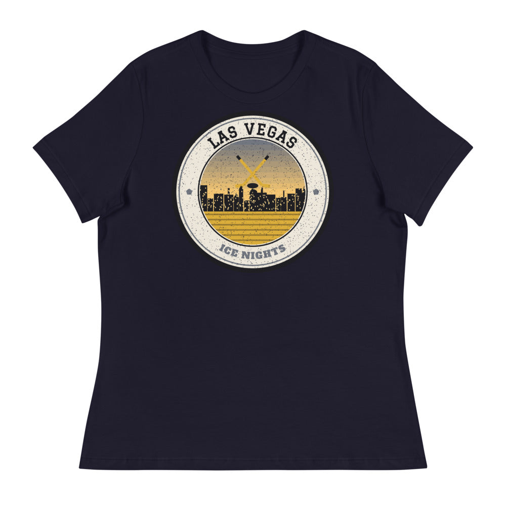 Women's Las Vegas Ice Nights Tee in navy, front