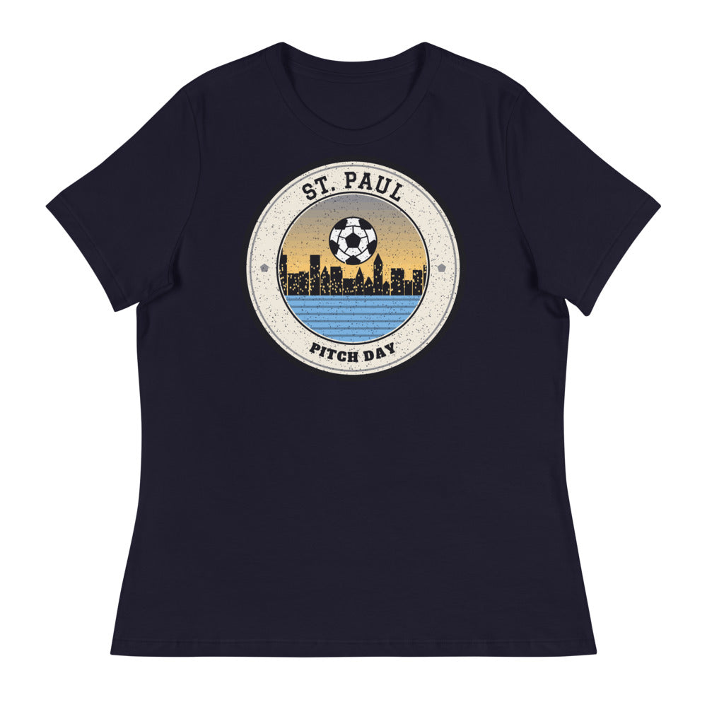 Women's St. Paul Pitch Day Tee in navy, front