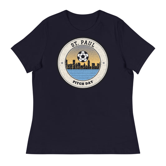 Women's St. Paul Pitch Day Tee in navy, front