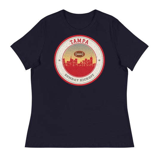 Women's Tampa Sunday Kickoff Tee in navy, front