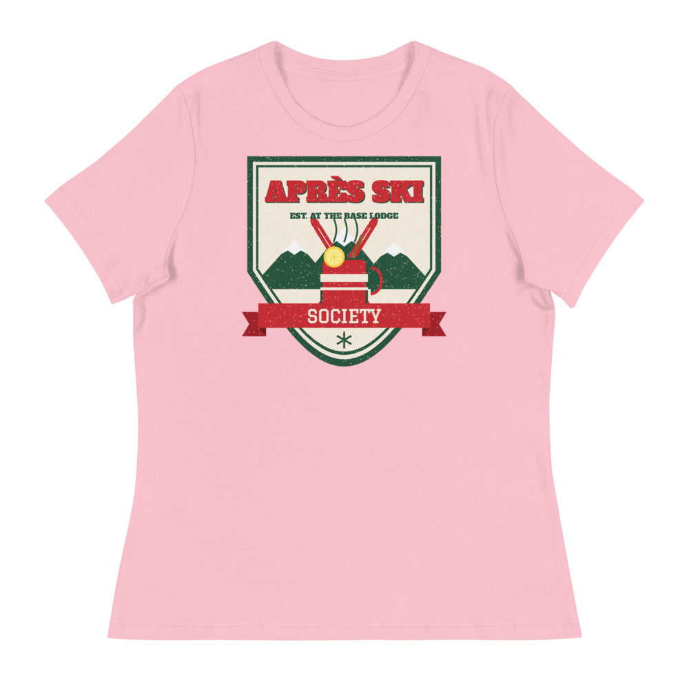 Women's Après Ski Society Relaxed Tee in pink, front view