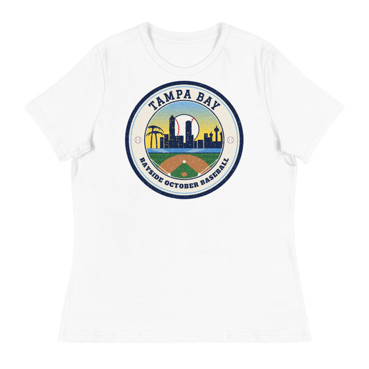 Women's Tampa Bay October Baseball Tee in white, front